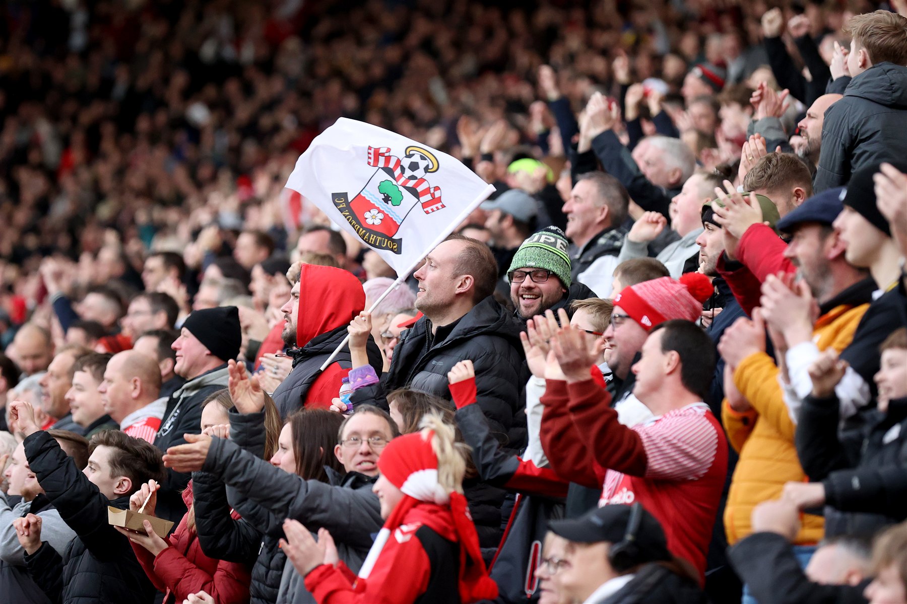 Southampton FC supporters at St Mary's Stadium